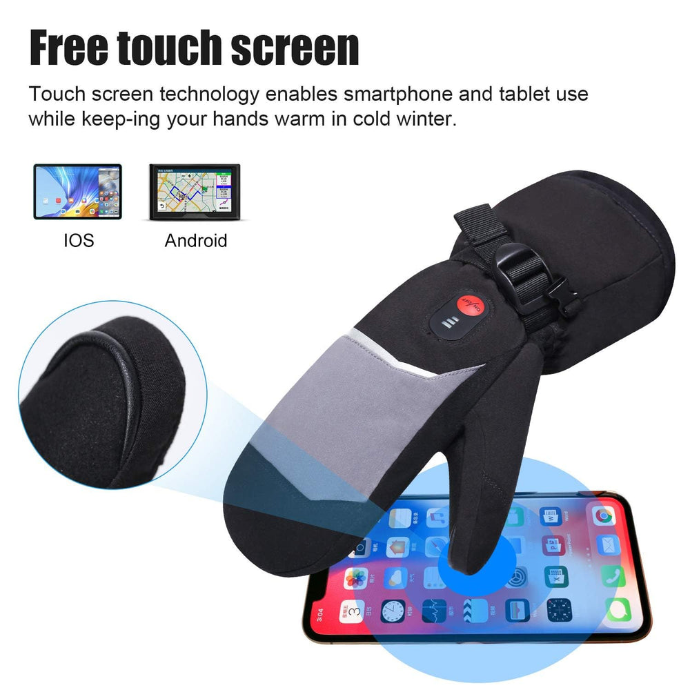 Sun Will heated mittens waterproof shell keeps hands dry in snow and rain
