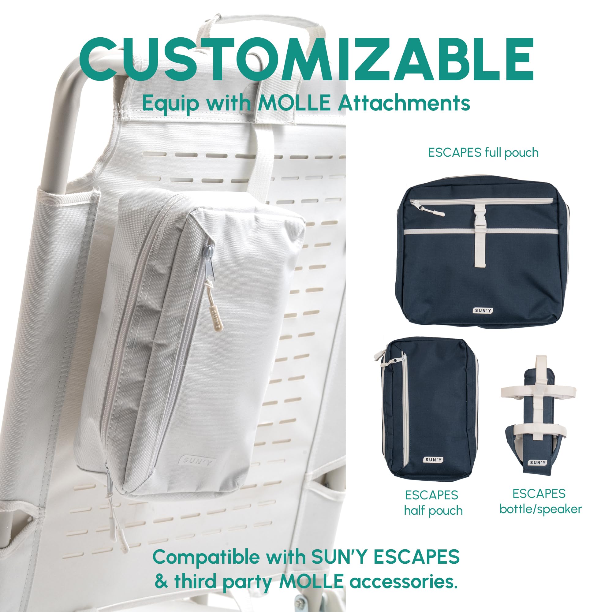 SUN'Y Escapes beachwood armrests provide natural comfort.