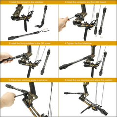 SUNYA Archery 3in1 stabilizer-10inch enhances balance during practice