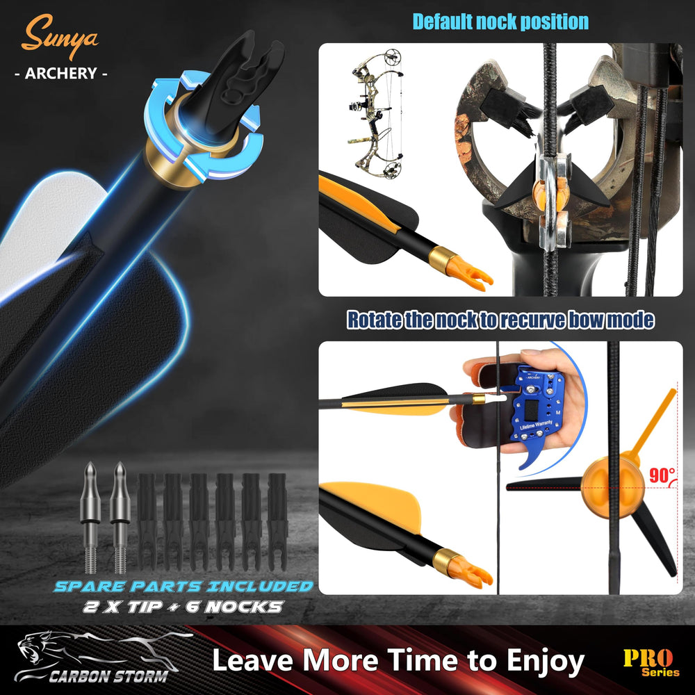SUNYA 3-inch TPU vanes promote balanced, stable arrow flight