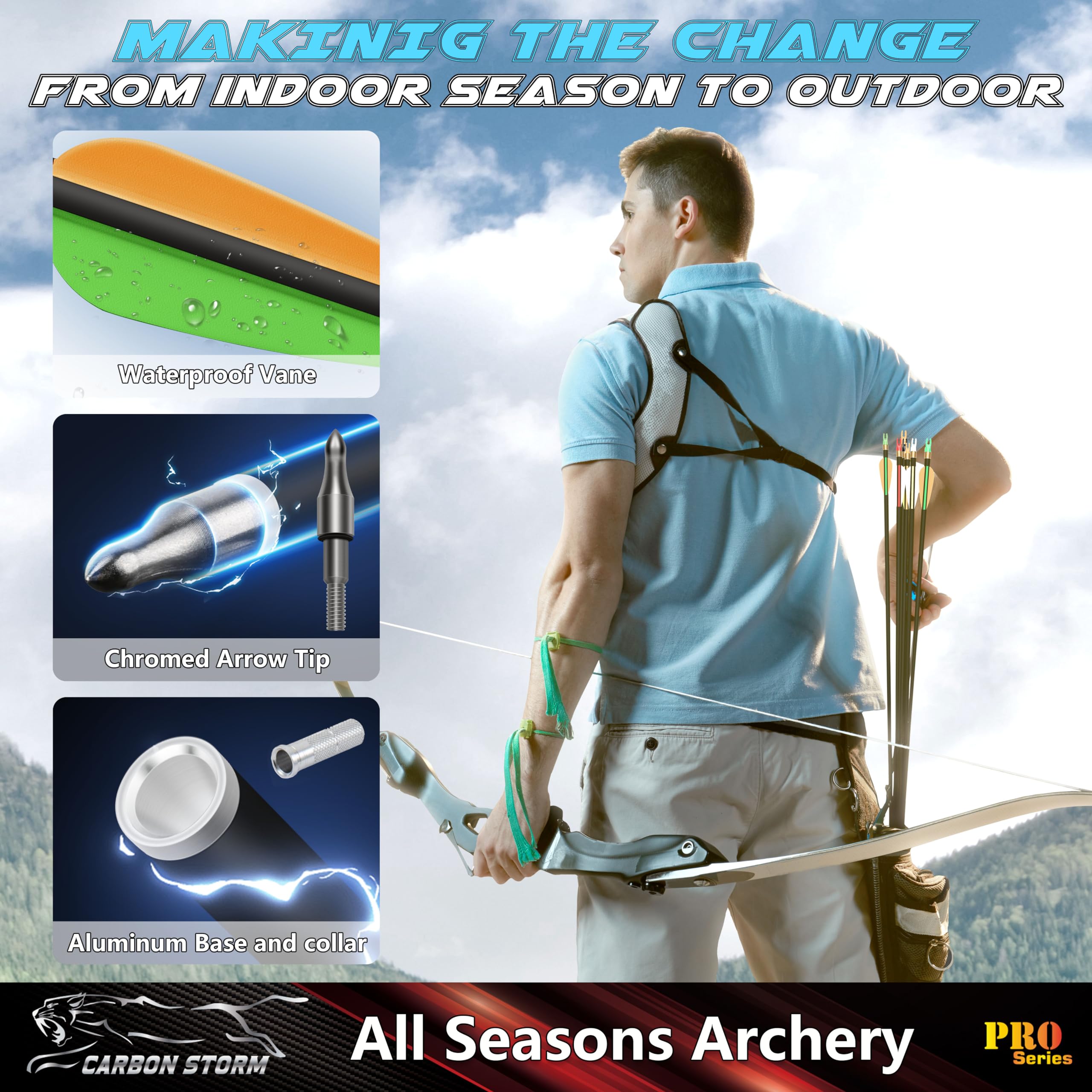 SUNYA carbon shaft arrows 30in durable design supports consistent shots