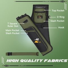 SUNYA quiver external pockets provide quick access to gloves, wax, and scores
