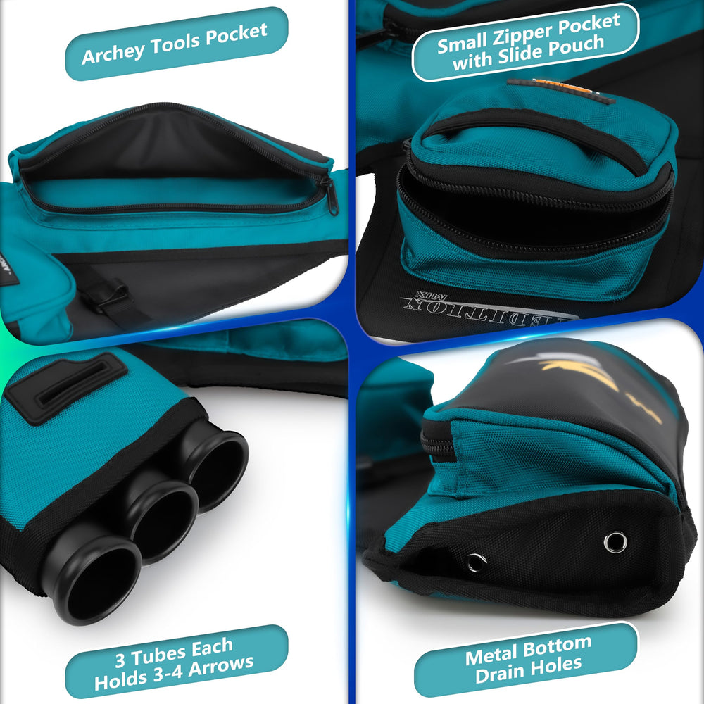 SUNYA Archery Hip Quiver belt-clip area shows adjustable belt for a comfortable fit.