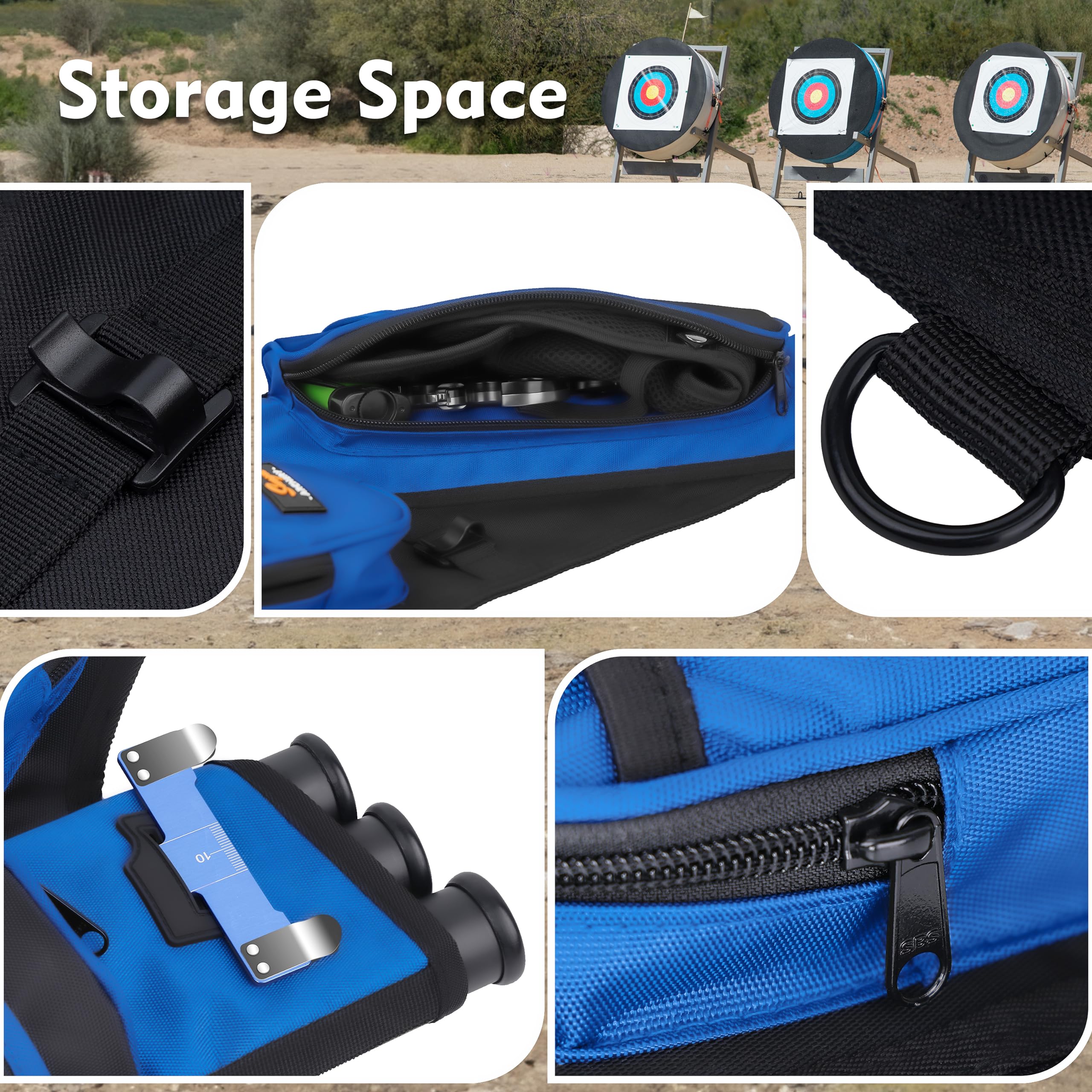SUNYA archery hip quiver blue adjustable belt for a comfortable fit