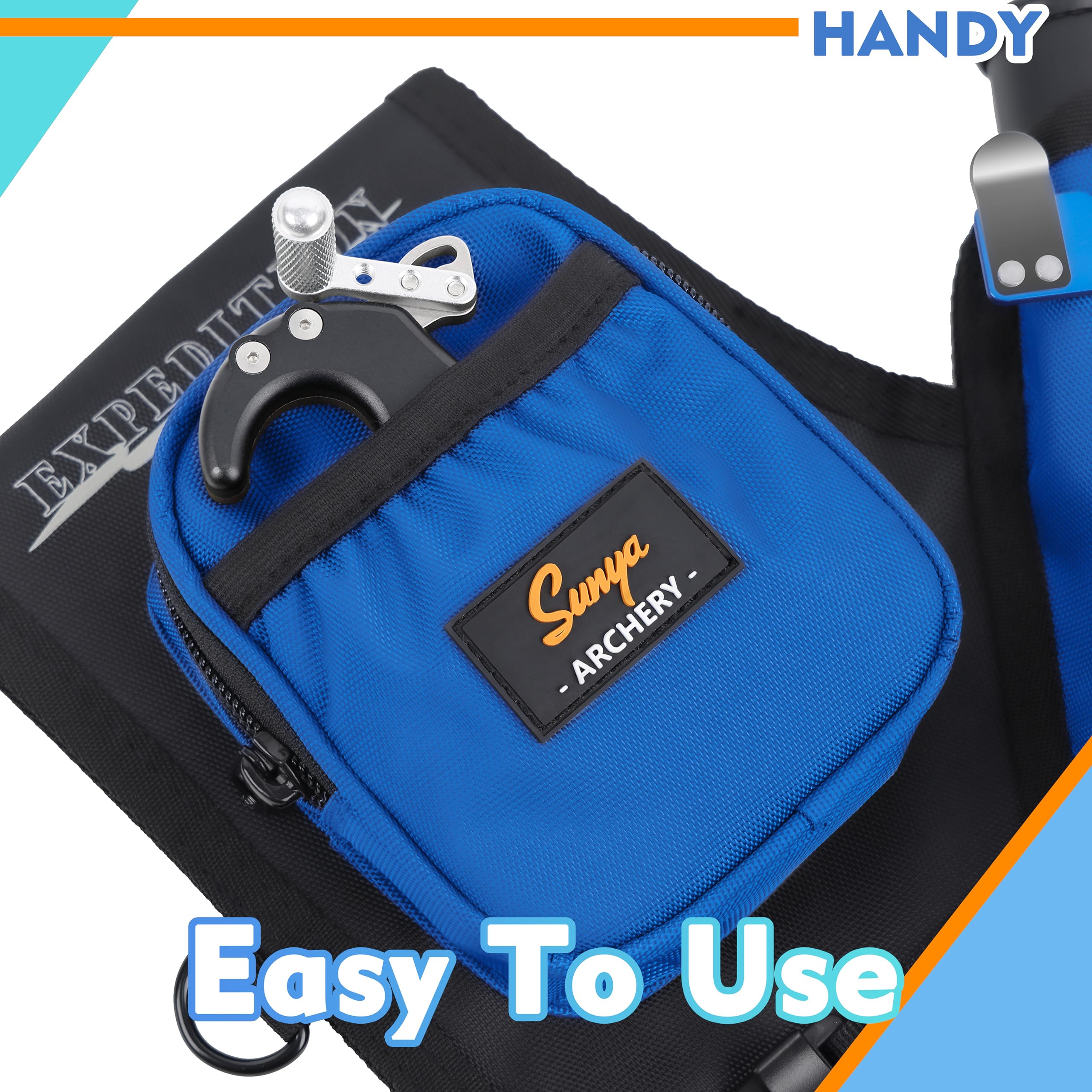SUNYA archery hip quiver blue bottom drain holes prevent moisture buildup