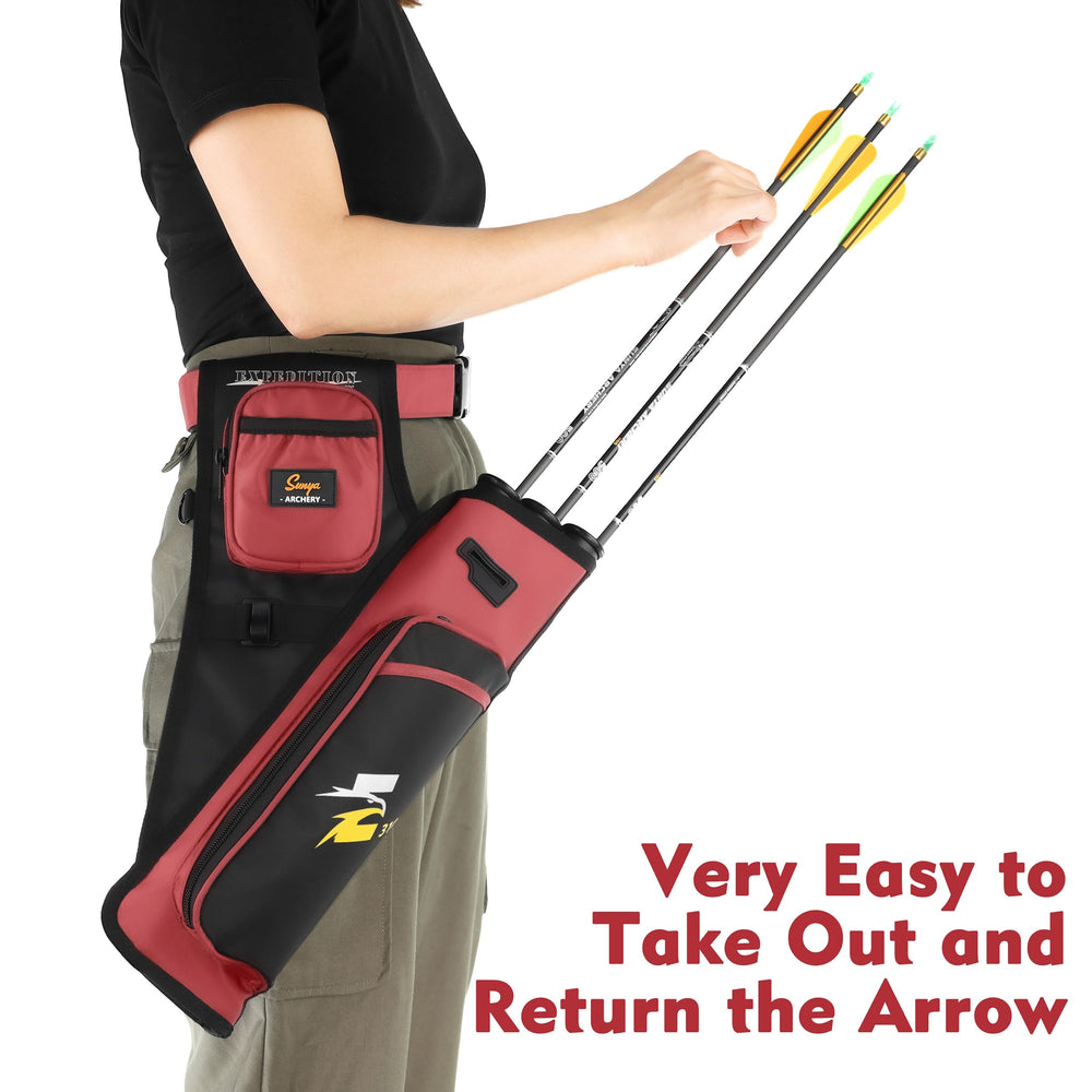 SUNYA Archery Hip Quiver bottom drain holes prevent moisture buildup after rain