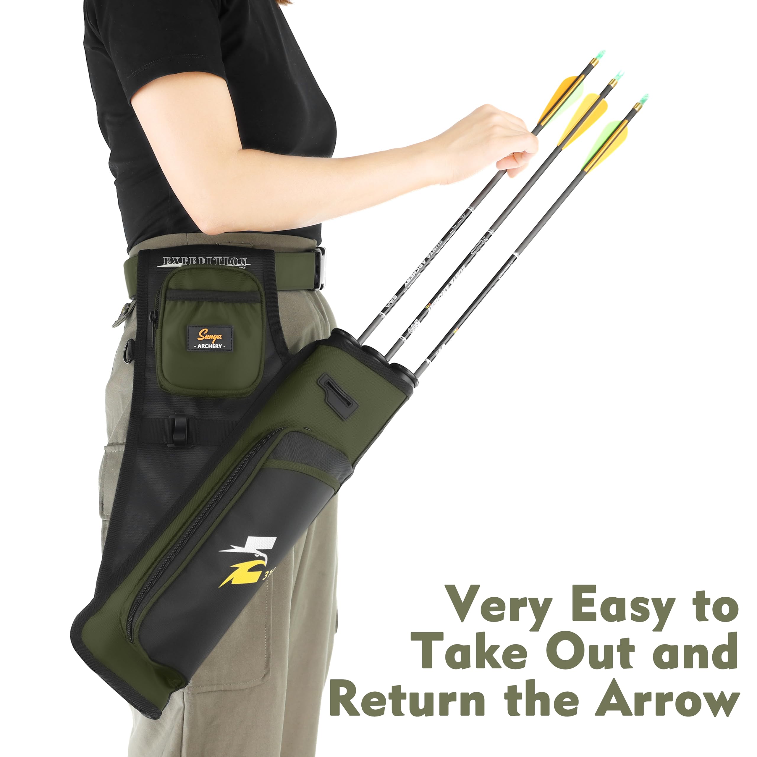SUNYA Archery Hip Quiver d-loop-ring highlights easy-accessory hookup