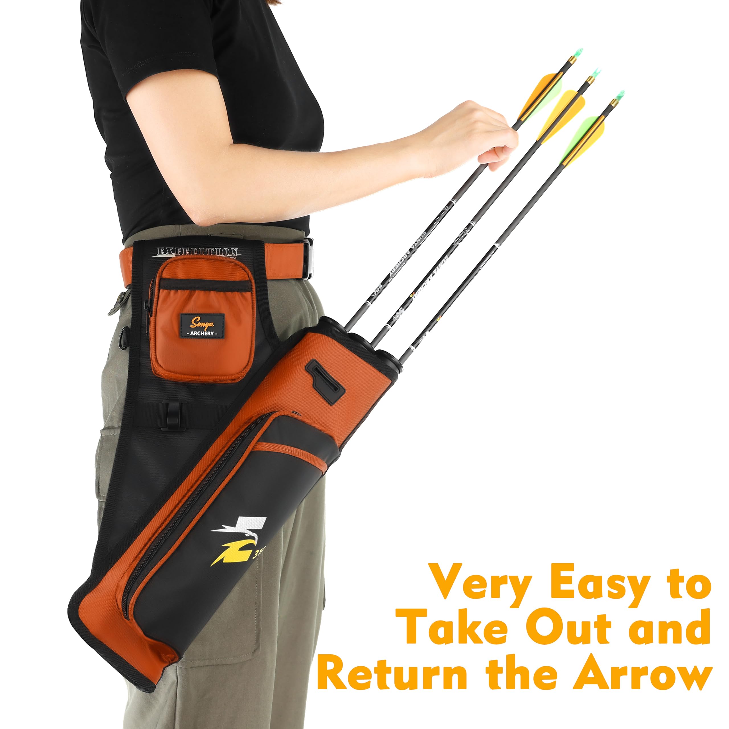 SUNYA quiver includes D-loop ring and archery accessories hook.