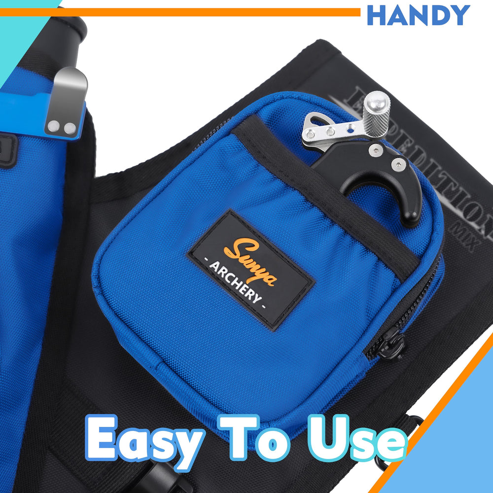 SUNYA Archery Hip Quiver left blue T-square slot close-up