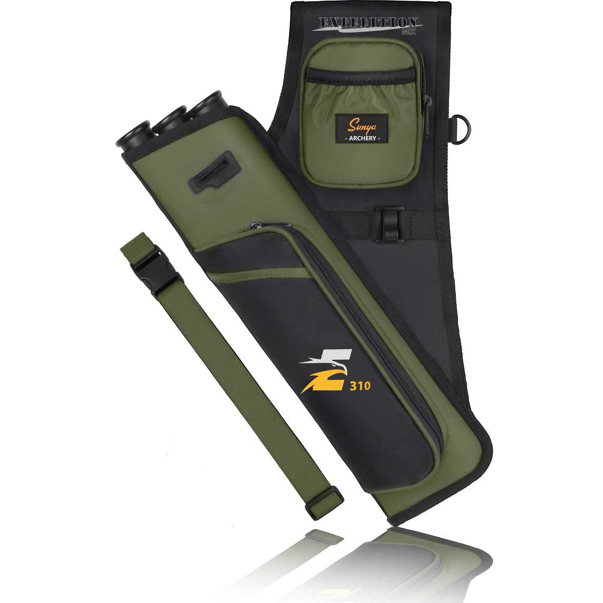 SUNYA archery hip quiver left hand army green holds arrows securely during practice