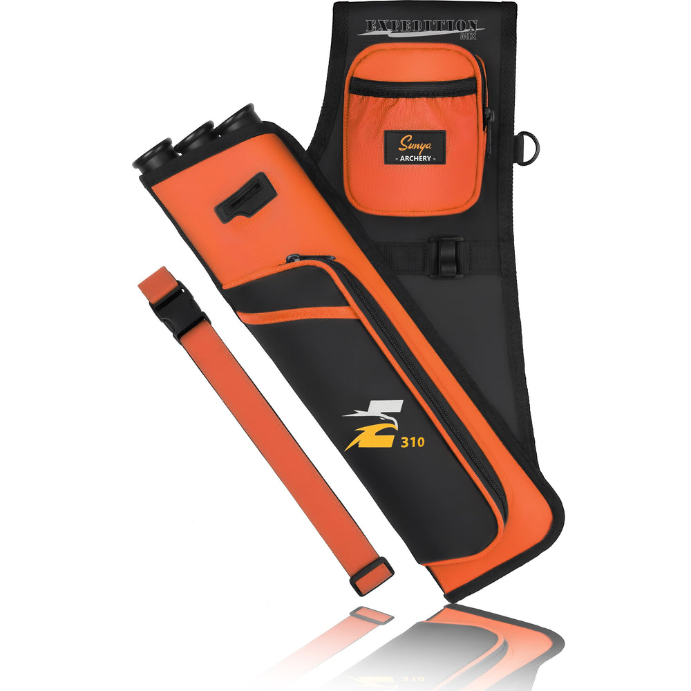 SUNYA Archery Hip Quiver left-handed orange belt for quick arrow access