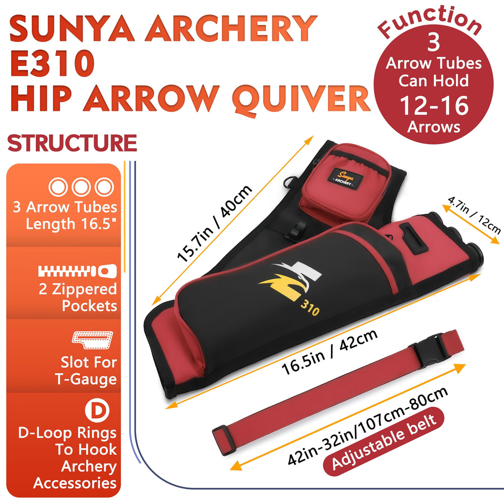 SUNYA Archery Hip Quiver pocket closures provide quick-access storage for gloves and tools