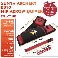 SUNYA Archery Hip Quiver pocket closures provide quick-access storage for gloves and tools