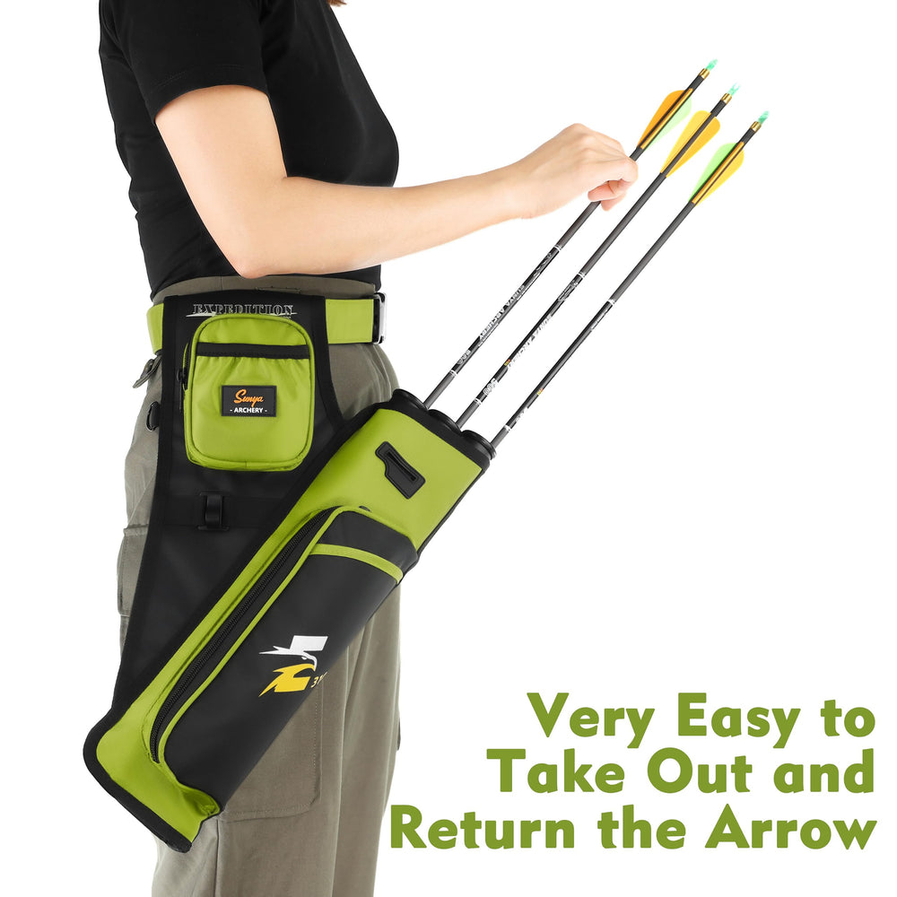 SUNYA hip quiver side view highlights compact, lightweight design.
