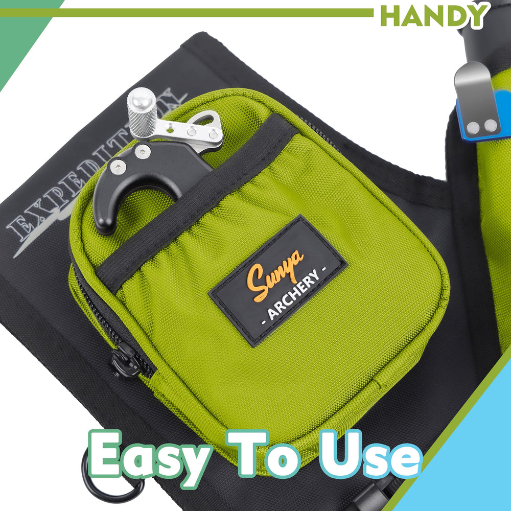 SUNYA hip quiver upper pocket holds small tools like wax and pencils.