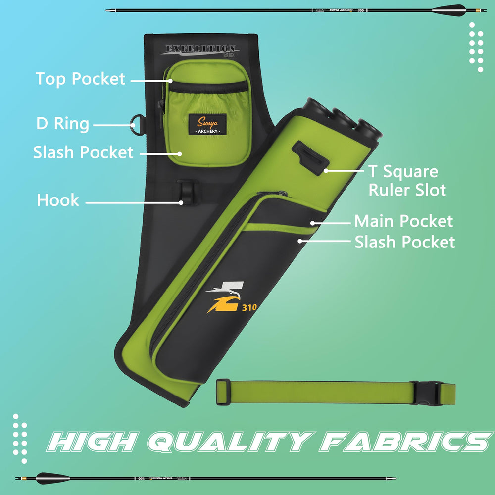 SUNYA hip quiver waist belt supports comfortable, secure fit during practice.