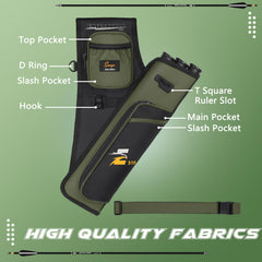 SUNYA Archery Hip Quiver zipper pockets feature quick-access storage
