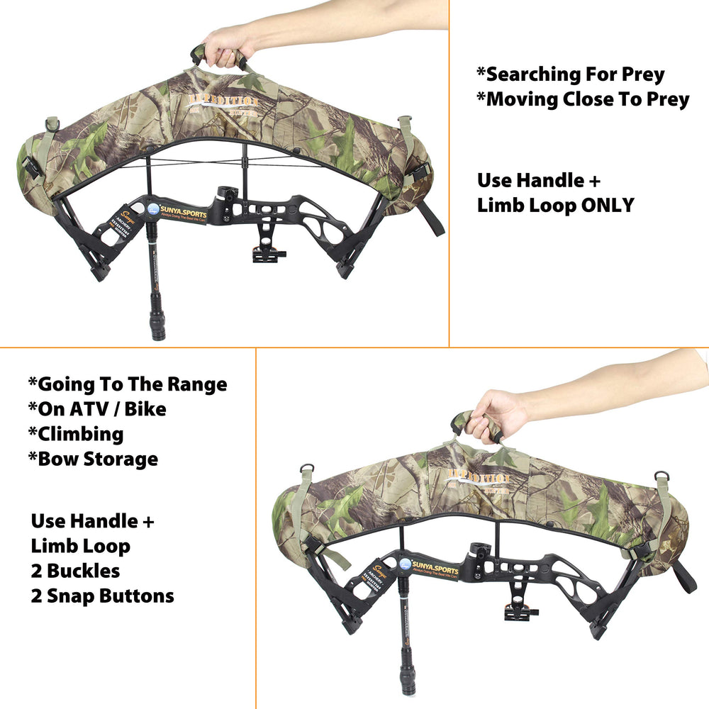 SUNYA bow sling storage mode wraps your bow quickly for stowed transport