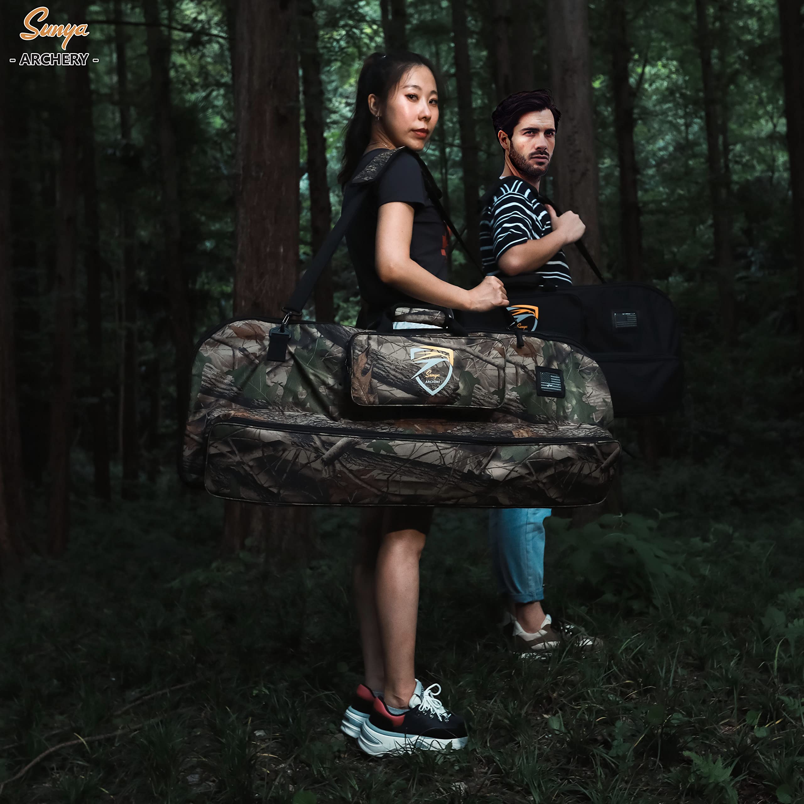 SUNYA bow string protection neoprene sleeve guards strings during transit and storage.