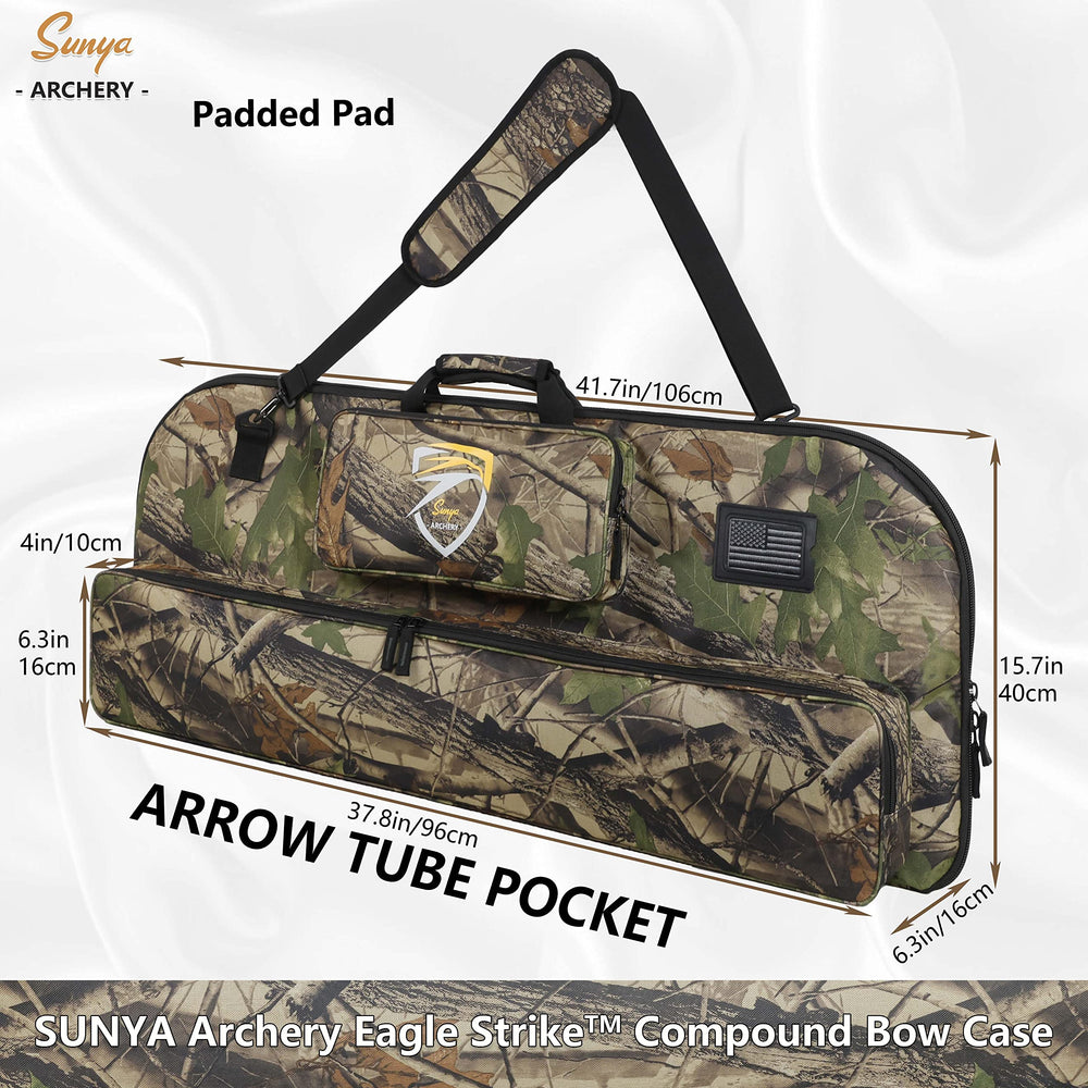 SUNYA padded shoulder sling provides comfortable carrying for long archery sessions.