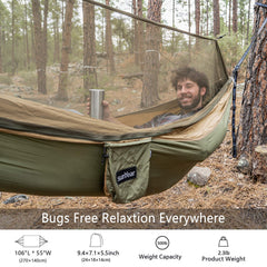 Sunyear hammock ample-space interior allows reading or nap comfortably.