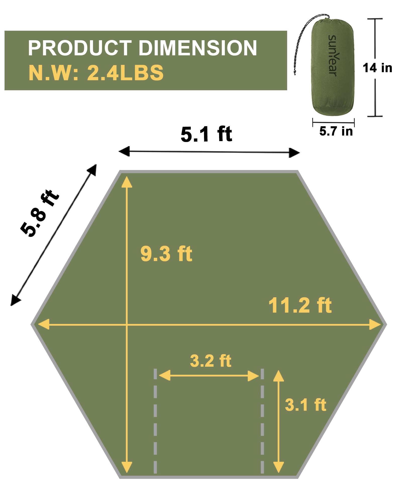 Sunyear hammock capacity 500lbs supports shared outdoor adventures