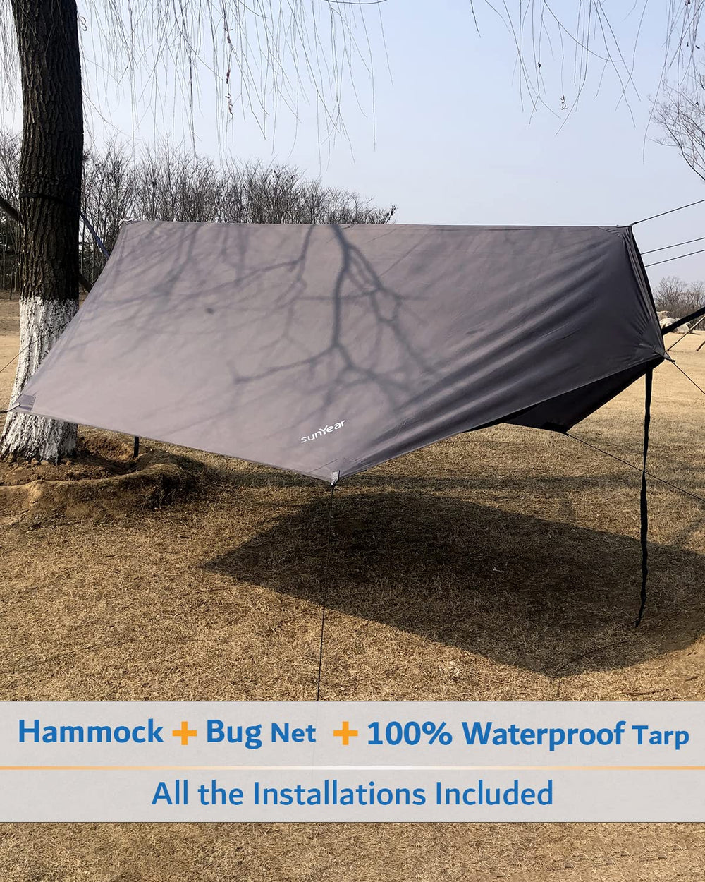 Sunyear hammock uses durable oxford material for outdoor comfort