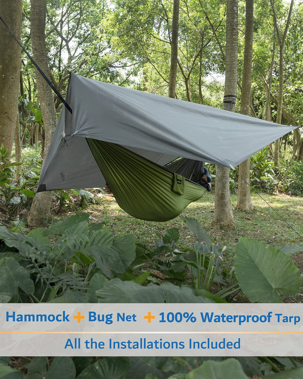 Sunyear hammock straps pack demonstrates quick, tool-free setup with adjustable straps.