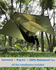 Sunyear-netting-hammock highlights breathable insect netting for bug-free lounging in nature.