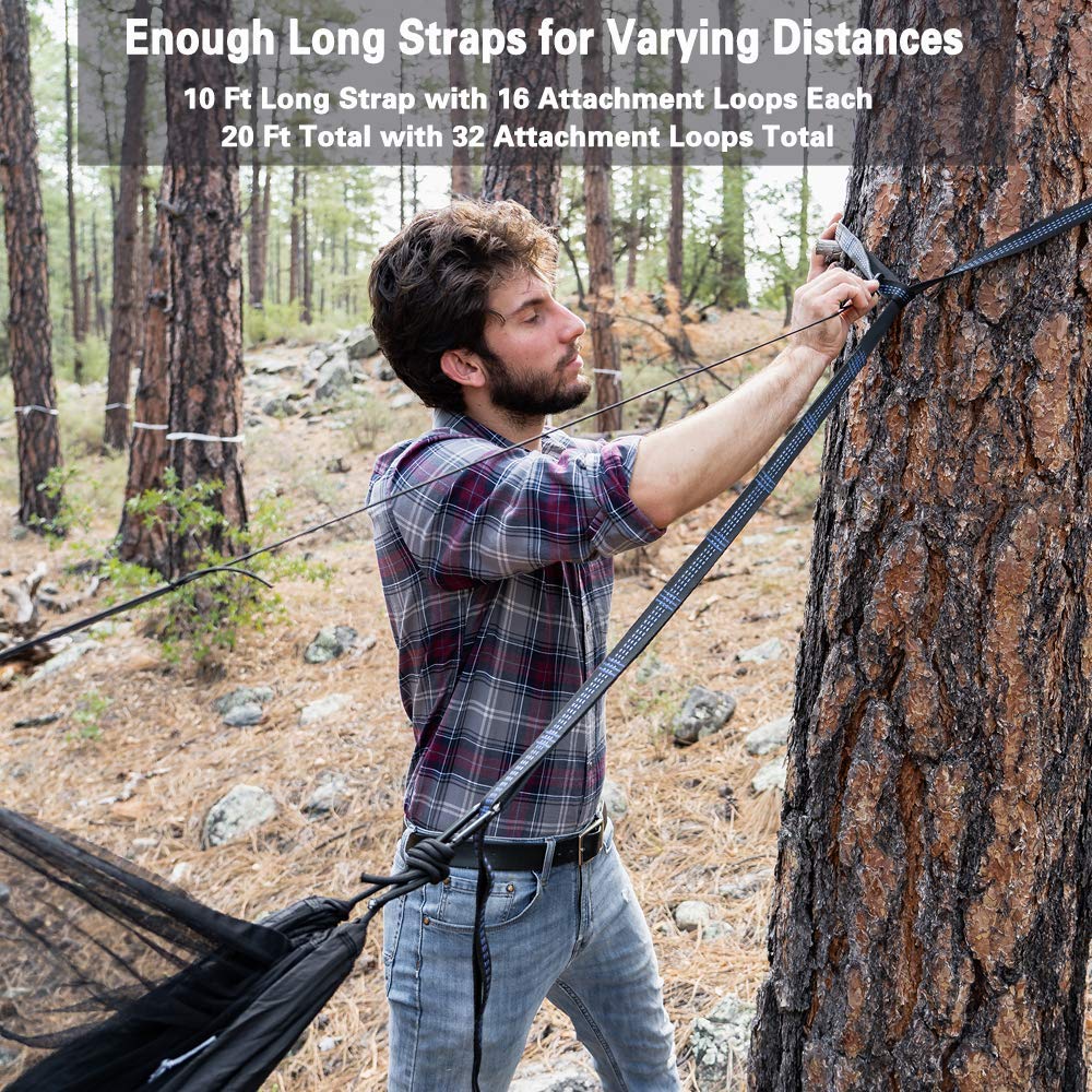 Sunyear tree straps with 16+1 loops offer secure adjustment.