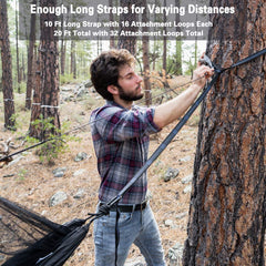 Sunyear tree straps with 16+1 loops offer secure adjustment.
