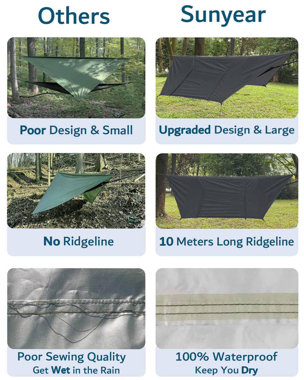Sunyear camping hammock nylon material highlights durable parachute fabric for rugged adventures
