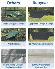 Sunyear camping hammock nylon material highlights durable parachute fabric for rugged adventures