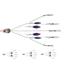 Suoliweng 5 arms 4 rotating color-changing leaves rig attracts bass with dynamic color shifts.