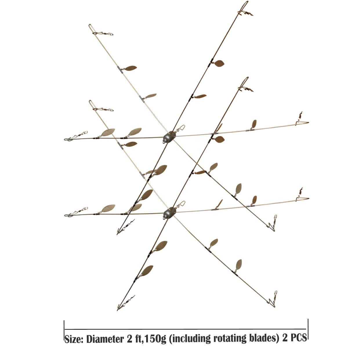 Suoliweng Alabama rig with six arms and swimbait connections, ideal for multi-lure presentation.