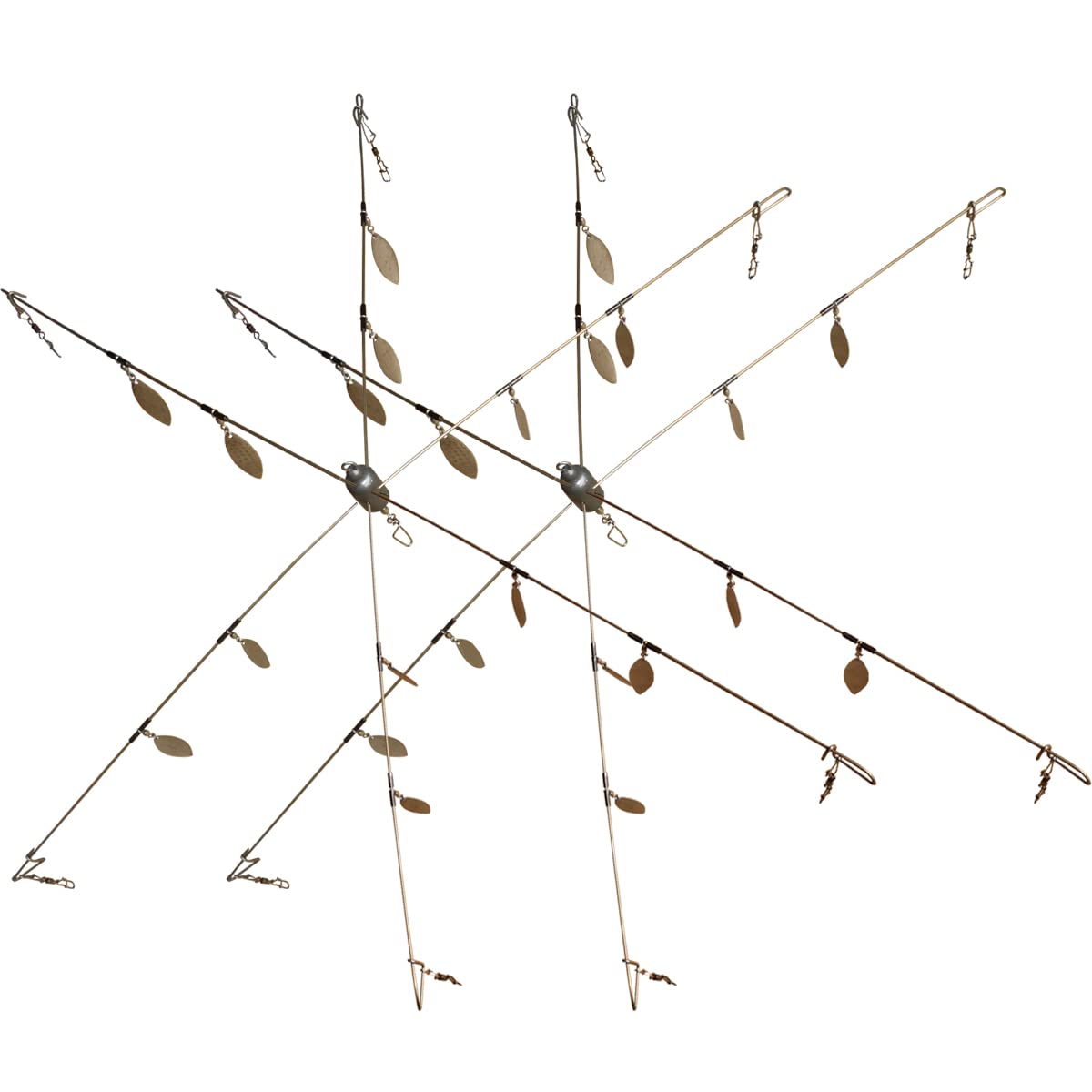 Suoliweng heavy-duty umbrella rig with six arms, ready for saltwater stripers.
