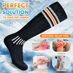 Suonncudst heated socks foot detail highlights reinforced toe and warmth coverage.