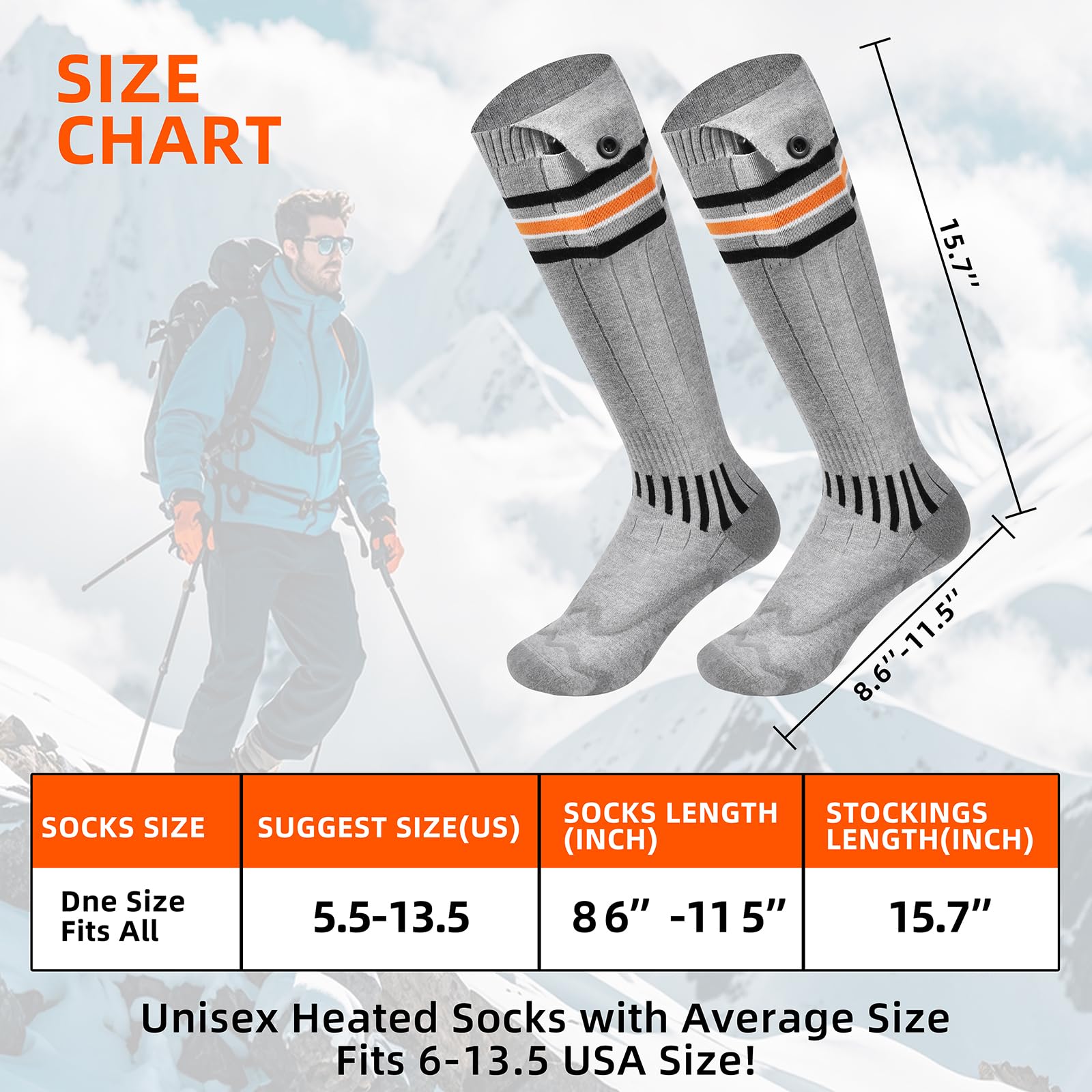 Suonncudst heated-socks four heat levels let you tailor warmth to conditions