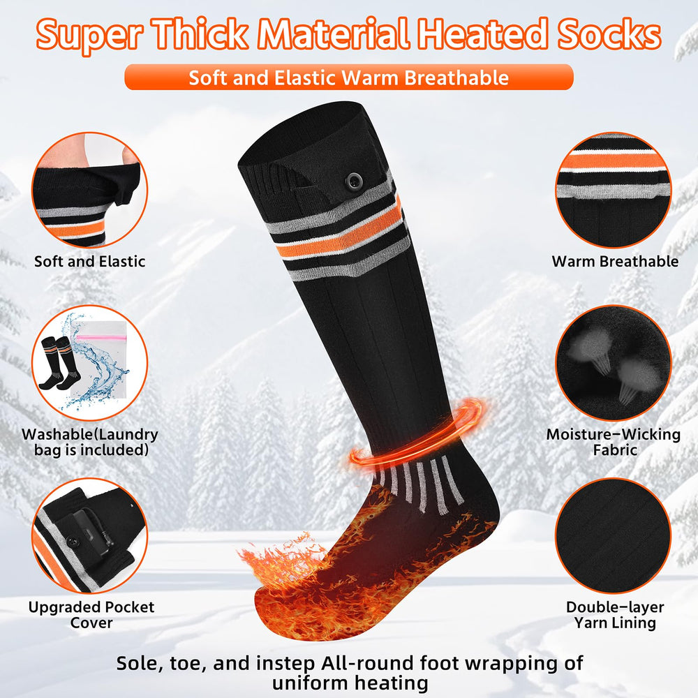 Suonncudst heated socks in-use outdoors deliver reliable warmth in cold conditions.