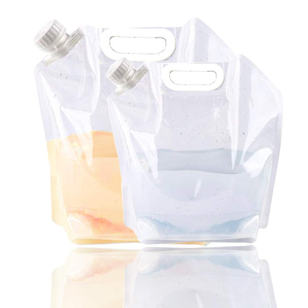 SUPANT collapsible water jug opened for camping, easy filling and pouring.