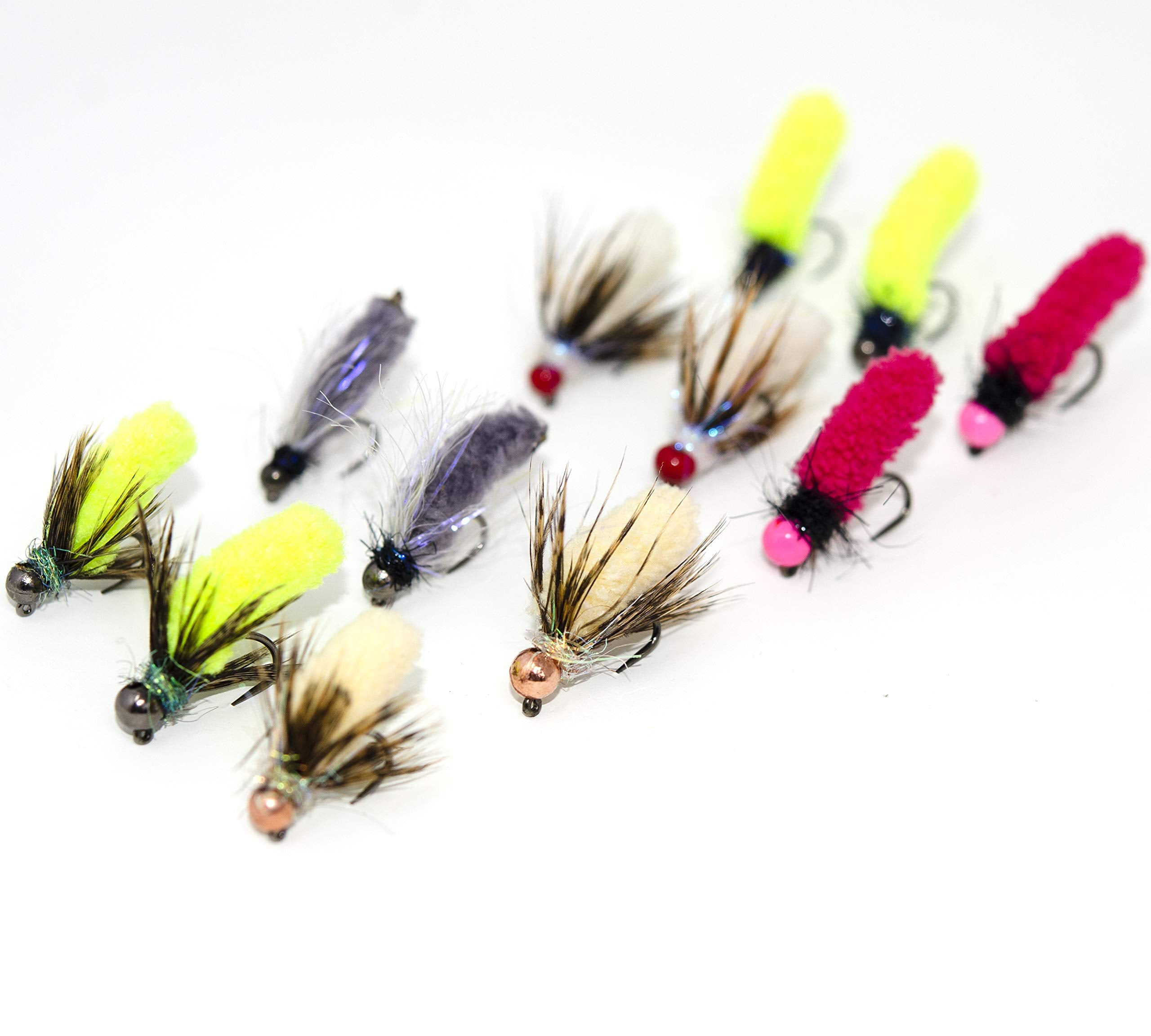 Superbe Flies Mop Jig Nymphs with tungsten beads for trout in fast water.