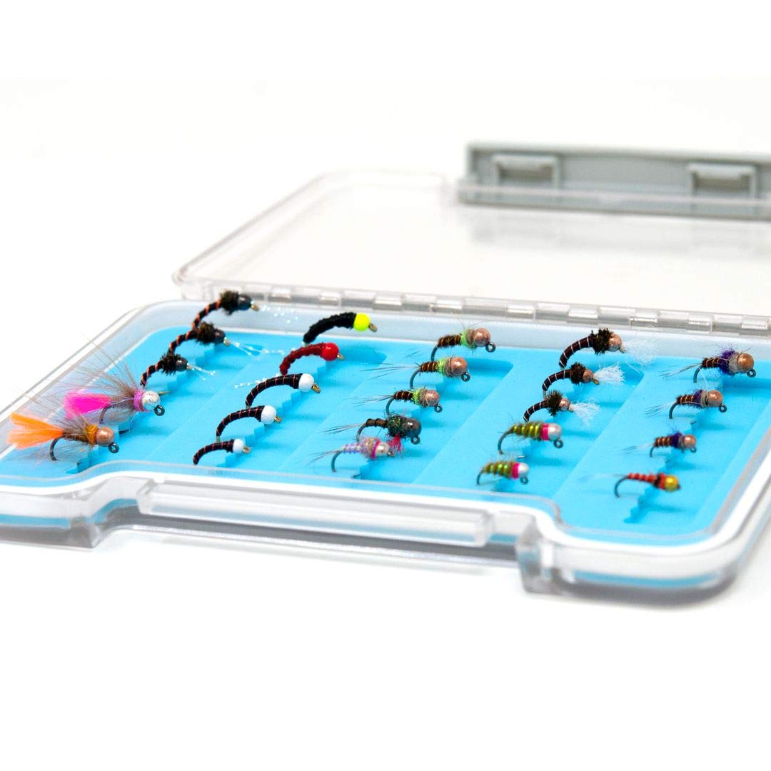 Superbe Flies bead-head nymphs assortment for trout fishing.