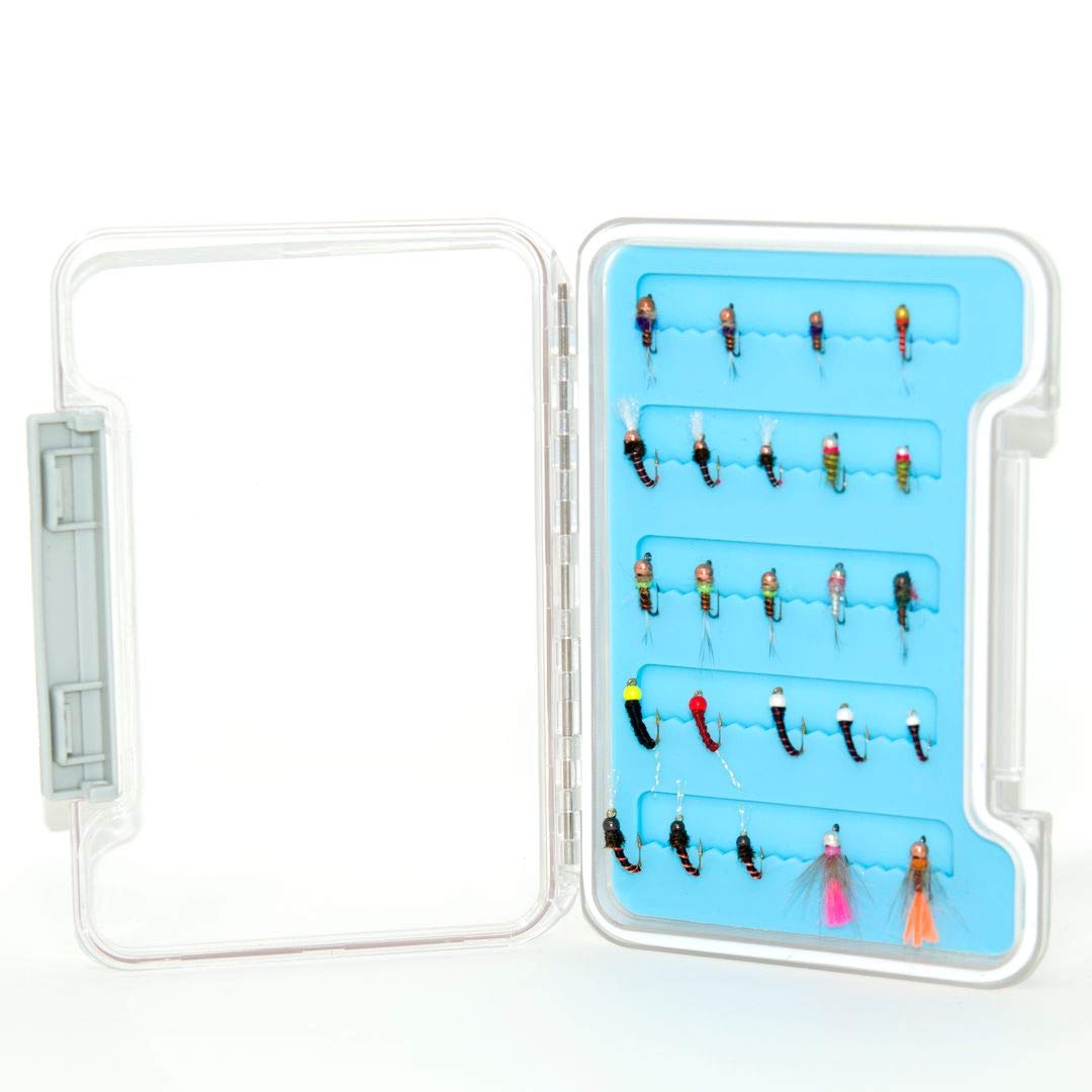 Superbe Flies blue silicone fly box keeps flies organized.