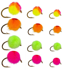 Superbe Flies Glow Bug Fly Egg Lure—high-visibility pattern for steelhead, trout, and salmon.