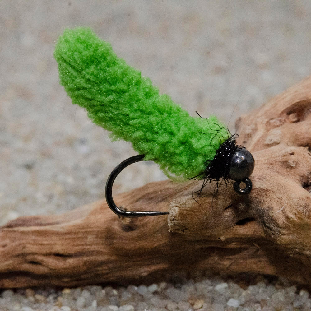 Superbe Flies Mop Jig in water presentation for improved strike chances.