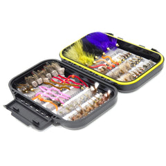 Assorted dry, nymph, wet, and streamer patterns for versatile trout fishing.