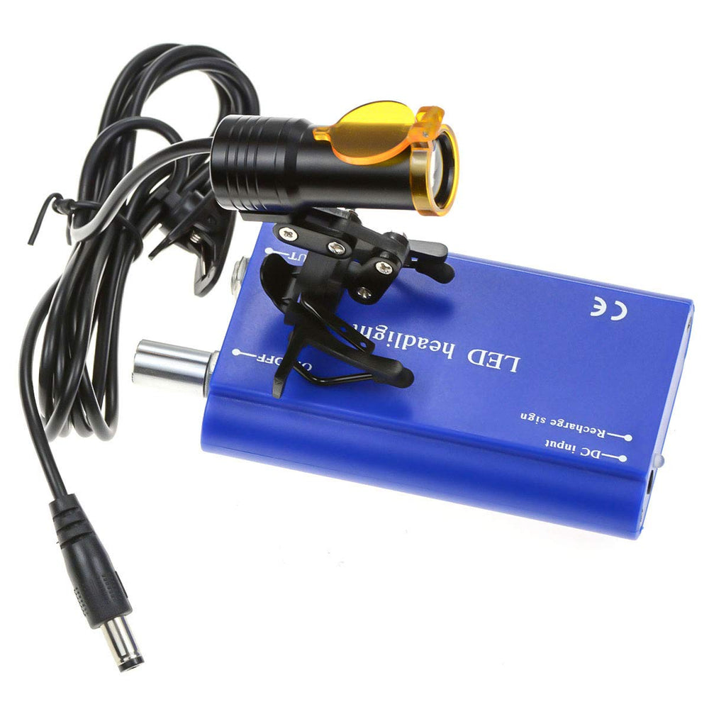Superdental headlamp charging indicators show status for safe, reliable use.