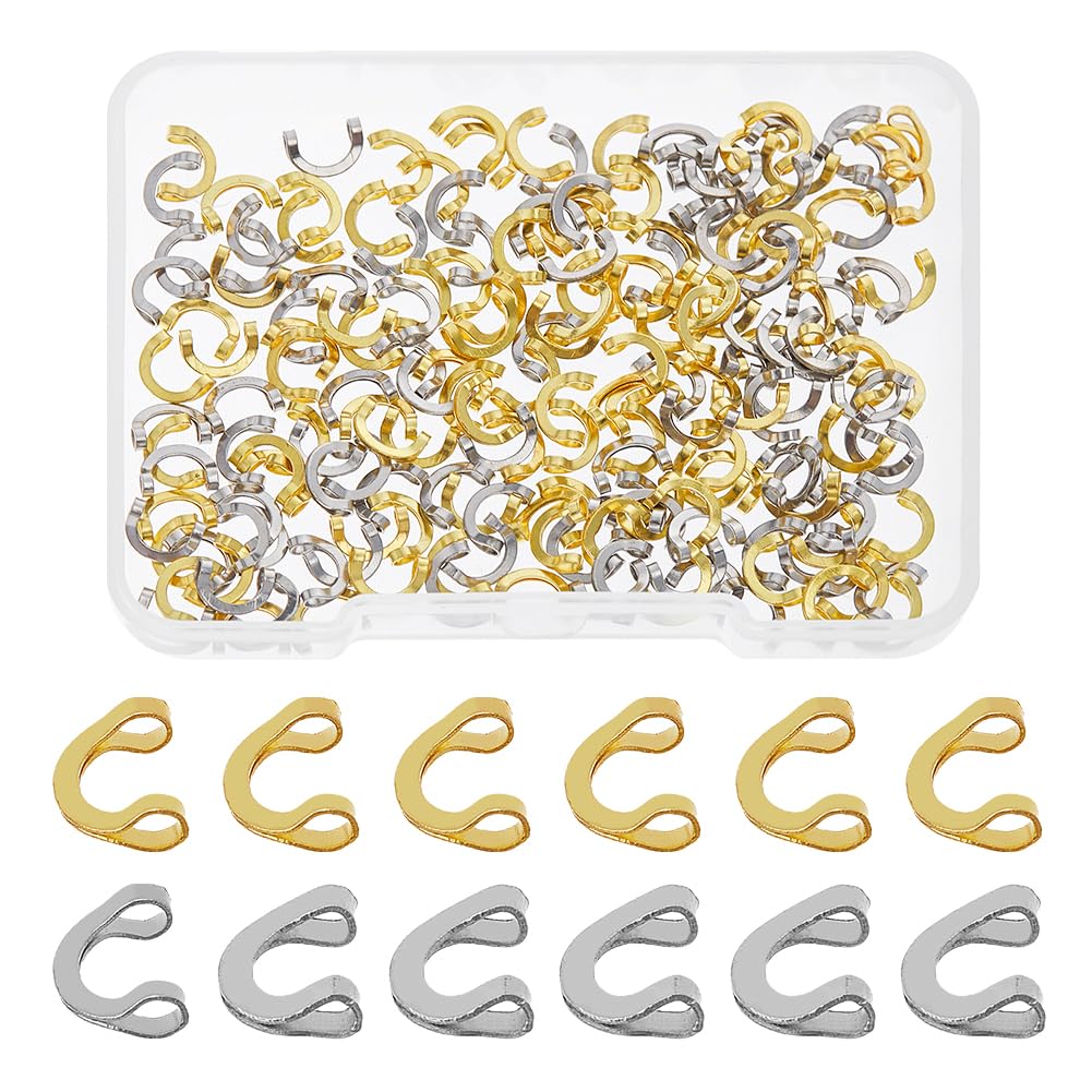 SUPERFINDINGS 200pcs U-shaped brass links in mixed colors for versatile lure building.