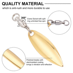 SUPERFINDINGS bearing swivels shown for reliable spinnerbait construction.