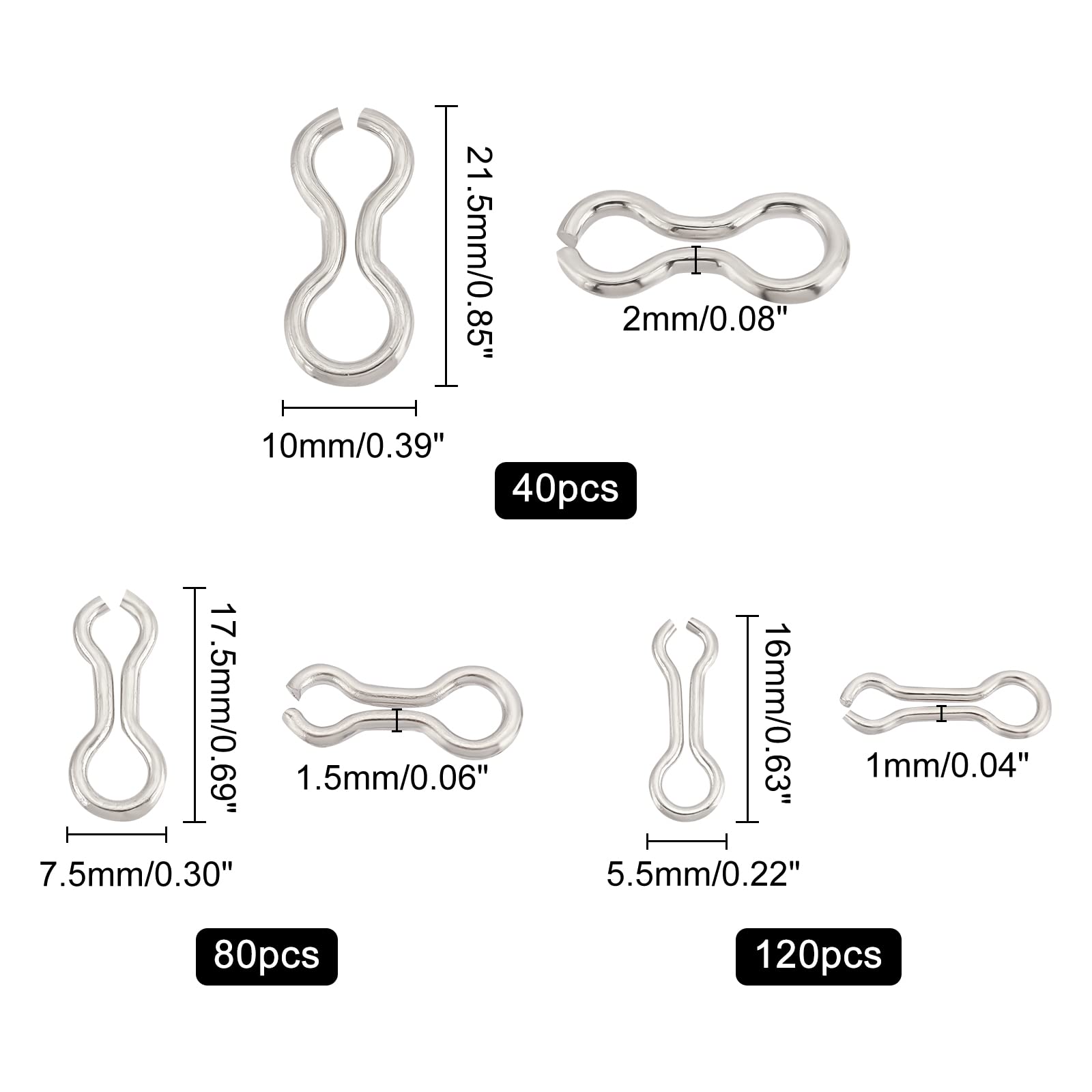 8-shaped stainless eyelets with swivels for lures and weights